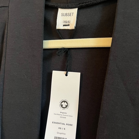 NWT Subset Organic Cotton Essential Black Robe XS/S - Picture 3 of 3